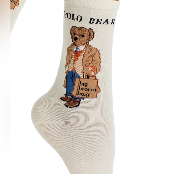 Ralph Lauren Polo Shopping Bag Bear Crew Socks - Exclusive - Picture 2 of 3